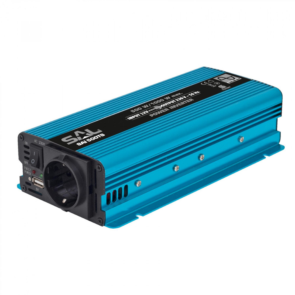 SAL SAI 500TS tiszta szinuszos inverter – 500/1000 W, USB