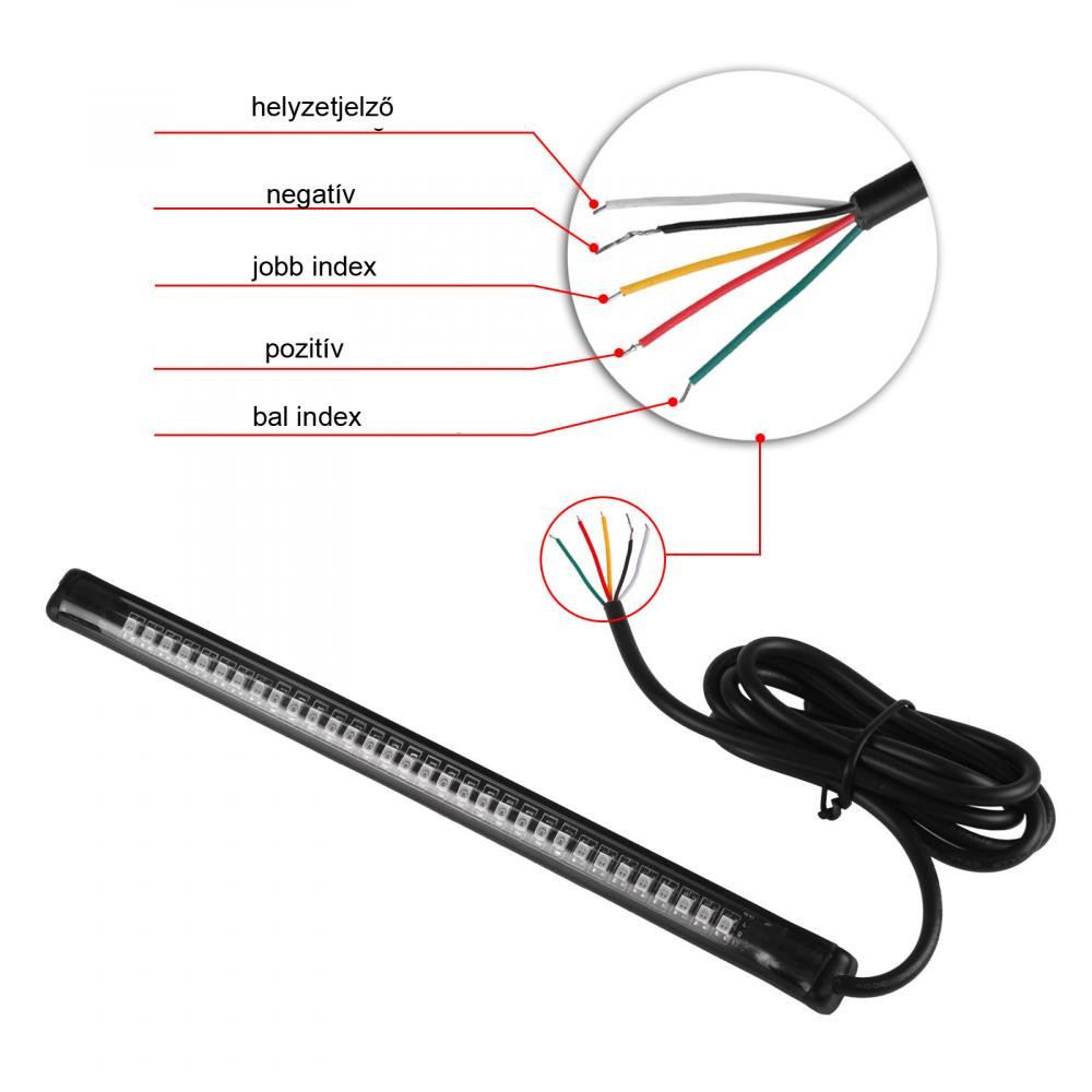 LED motor féklámpa helyzetjelző és index funkcióval 12 V