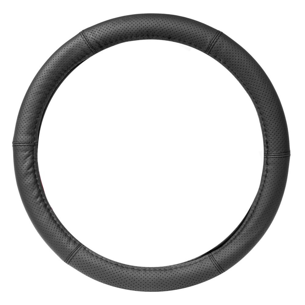 AMiO SWC-50-XL kormányvédő – 41–43 cm, fekete, perforált bőrhatású felület, fekete varrás
