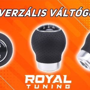 Univerzális bőrhatású váltógomb – piros részletekkel
