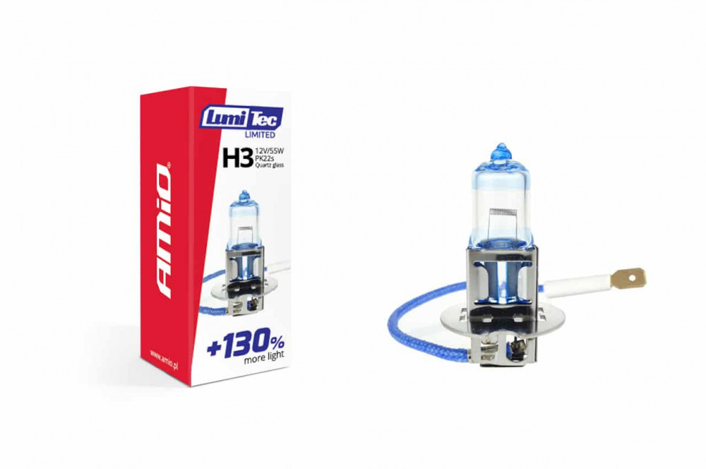 AMiO LumiTec Limited +130% H3 halogén izzó – 12 V, 55 W, 4300 K, 1 db