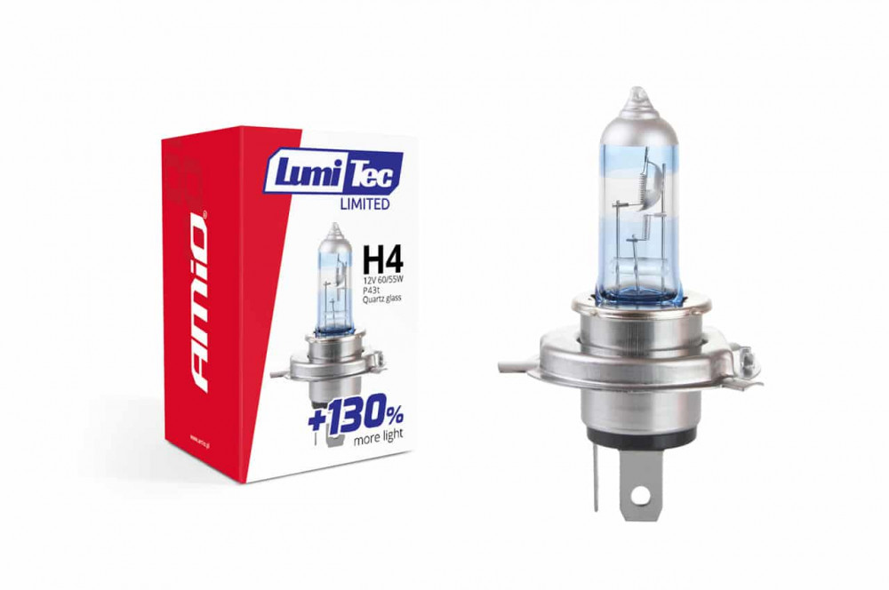 AMiO LumiTec Limited H4 +130% halogén izzó – 12 V, 60/55 W, 1 db