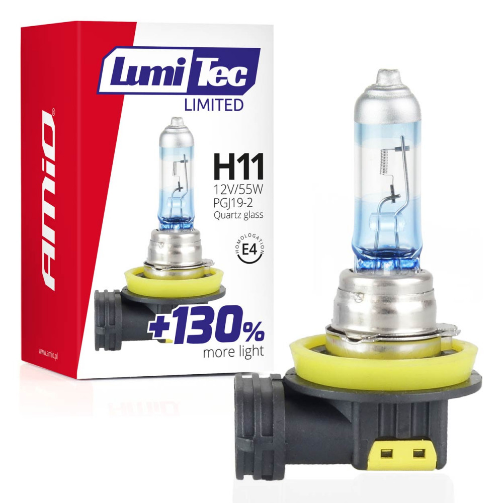 AMiO LumiTec Limited +130% H11 halogén izzó – 12 V, 55 W, 4300 K, 1 db