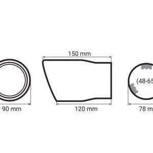 AMiO sport kipufogóvég – karbonmintás, polírozott, 48–65 mm csőhöz