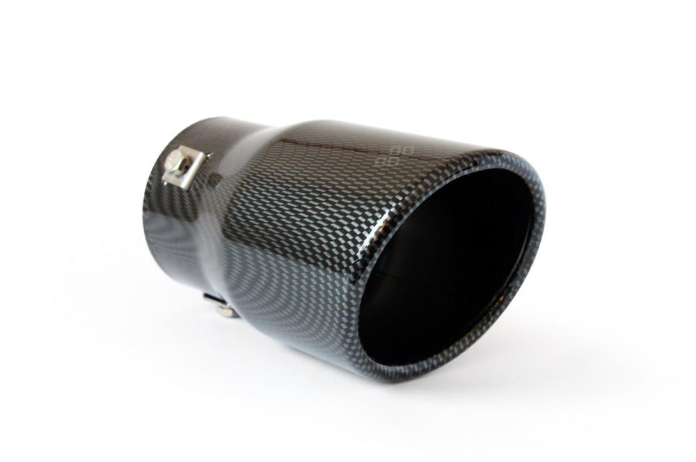 AMiO sport kipufogóvég – karbonmintás, polírozott, 48–65 mm csőhöz