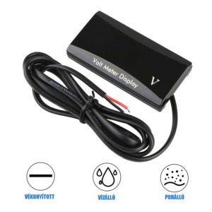 Digitális feszültségmérő – 8–16 V, kék kijelző
