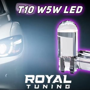 T10/W5W üvegburás LED izzó – hideg fehér, 2 db