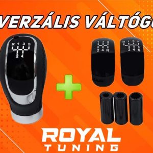 Univerzális bőrhatású váltógomb – 8/10/12 mm adapterekkel, 5–6 fokozathoz
