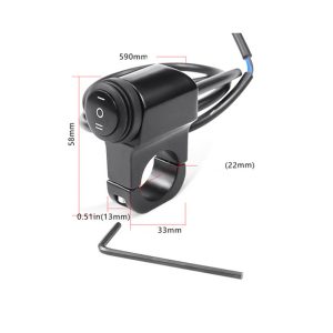 Fém motoros kormánykapcsoló – 3 állású, 22 mm, 12 V