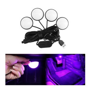 USB-s RGB LED lábtérvilágítás – 4 panellel