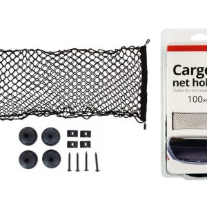 AMiO 02148 csomagrögzítő háló zsebbel és tartókkal – 100×40 cm