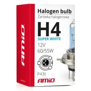 AMiO Super White H4 halogén izzó – 12 V, 60/55 W, 5500 K, 1 db
