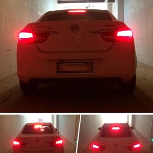BA15s COB LED izzó – piros, 12 V, 2 db