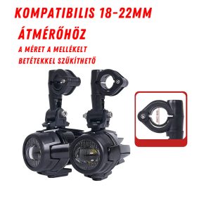 Motoros LED kiegészítő lámpa szett – fehér/sárga, 12–24 V