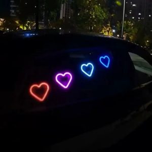 LED szivecske autóablak hangulatfény piros