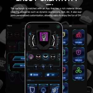 LED kijelzős motoros combtáska – Bluetooth alkalmazás vezérléssel, RGB kijelzővel