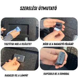 Motoros doboz LED lámpa érzékelővel