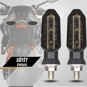 Motoros LED irányjelzőpár – sötétített