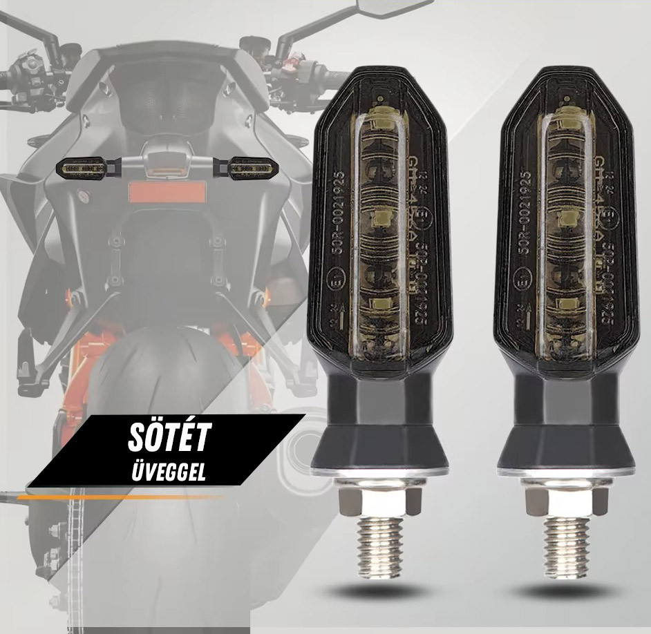 Motoros LED irányjelzőpár – sötétített