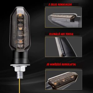 Motoros LED irányjelzőpár – sárga részletű kivitel
