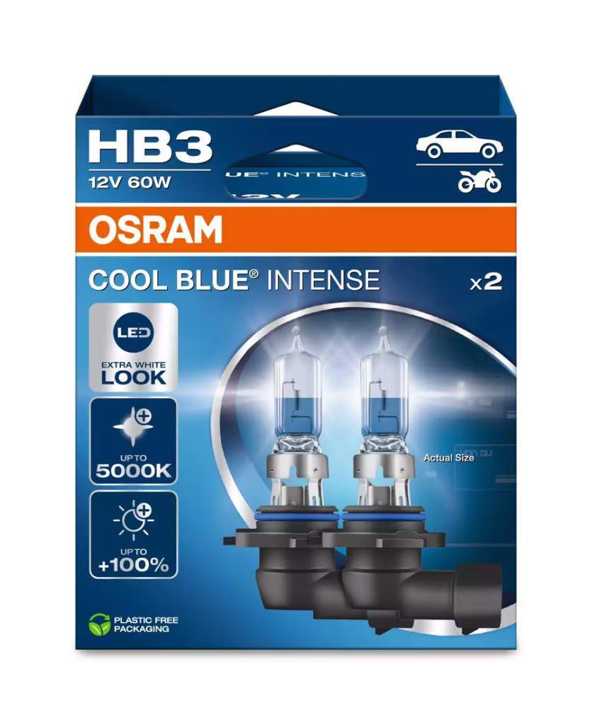 OSRAM Cool Blue Intense NextGen HB3 halogén izzó – 5000 K, akár +100% fényerő, 2 db