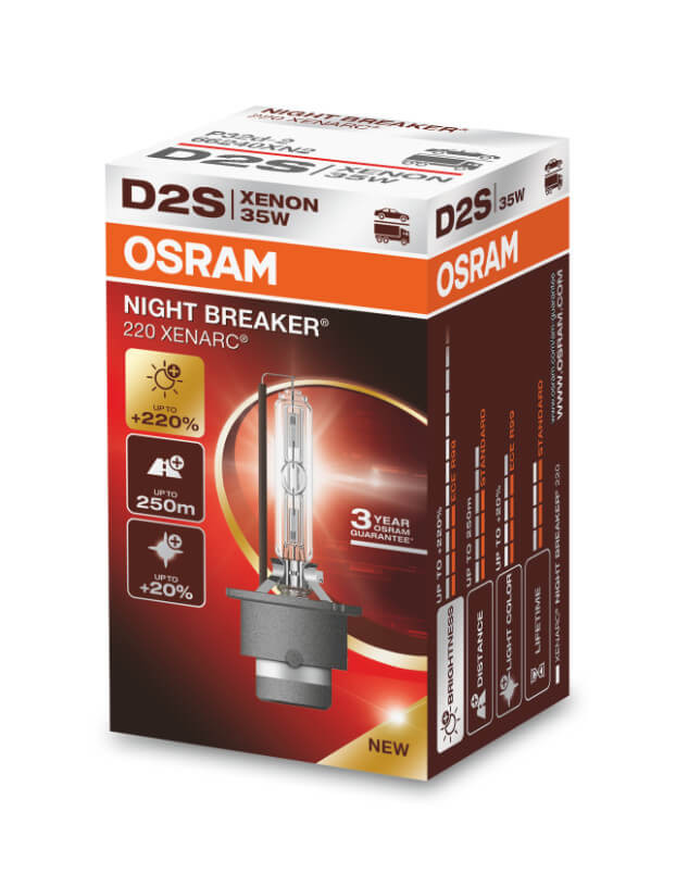 OSRAM D2S xenon izzó – XENARC Night Breaker, akár +220% fényerő, 1 db