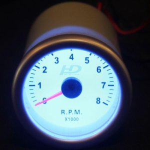 Fordulatszámmérő műszer – 52 mm, fehér számlappal