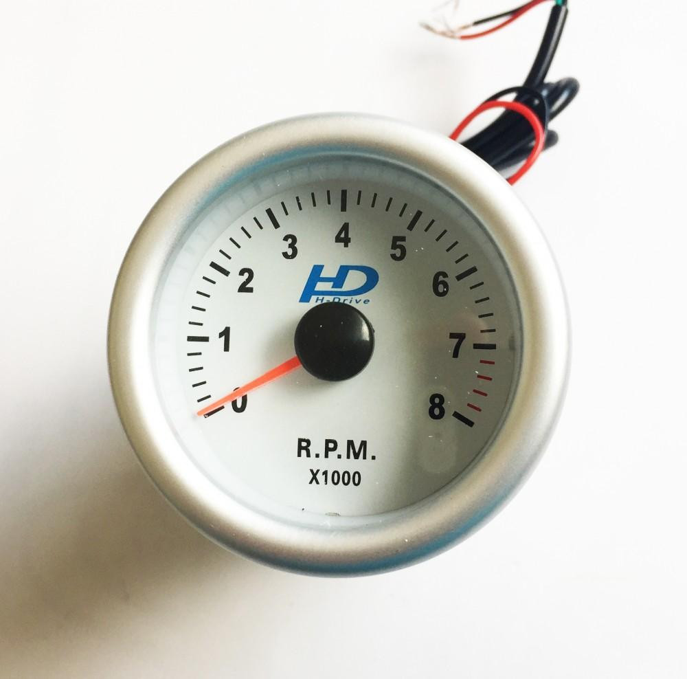 Fordulatszámmérő műszer – 52 mm, fehér számlappal