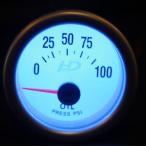Olajnyomásmérő műszer – 52 mm, fehér számlappal