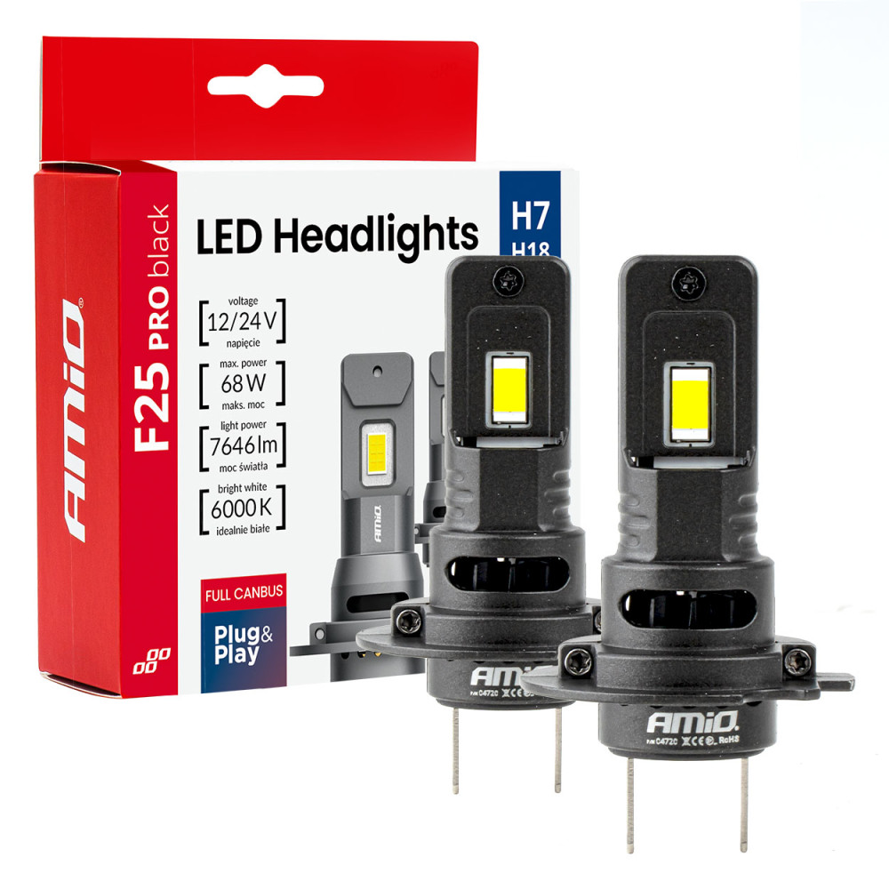H7 LED F25 PRO BLACK Series – 12/24V FULL CANBUS