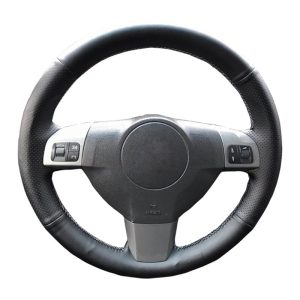 Opel Astra H bőr kormányvédő – méretpontos, varrható kivitel fekete